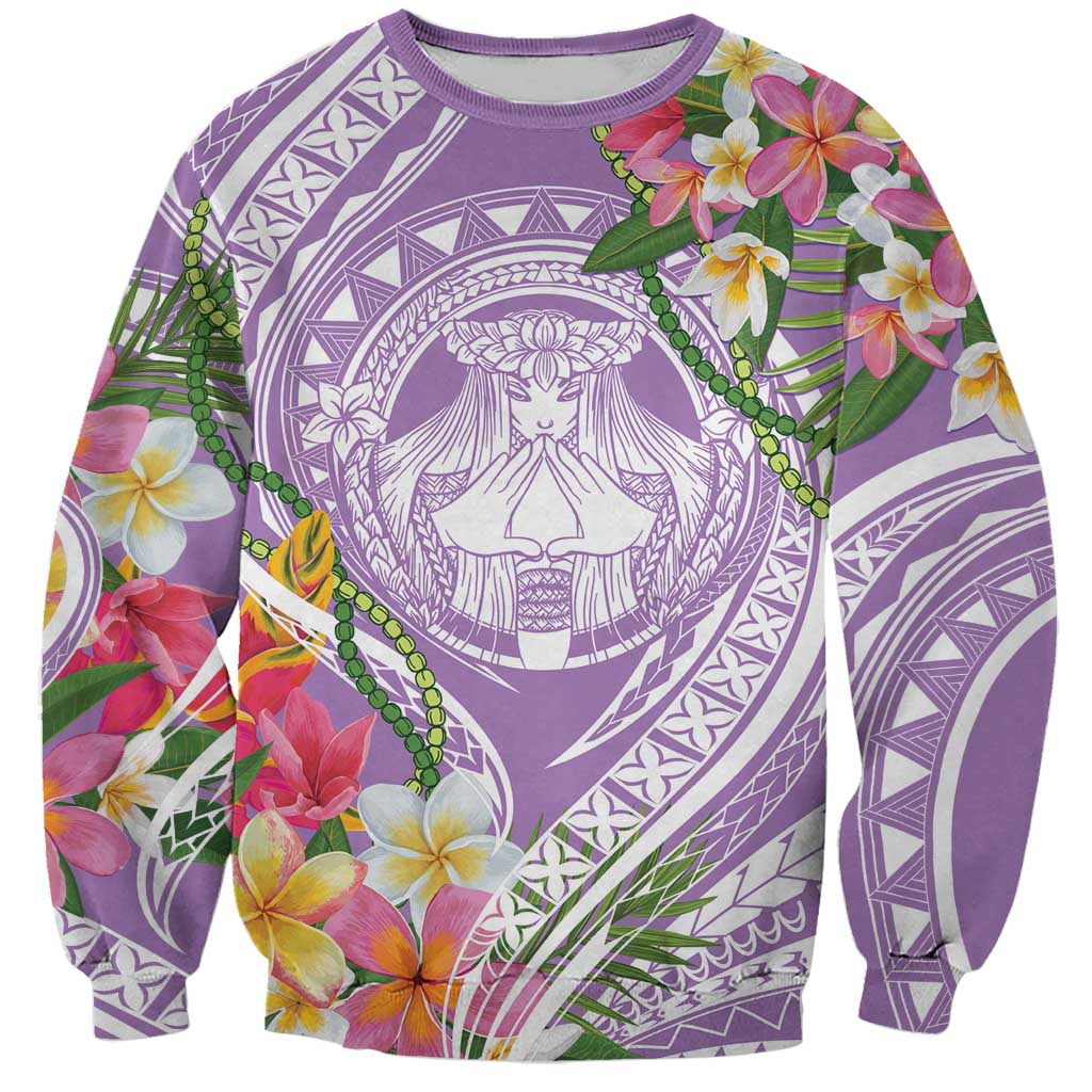 Aloha Hawaii Kauai Sweatshirt Frangipani Mix Mokihana Lei