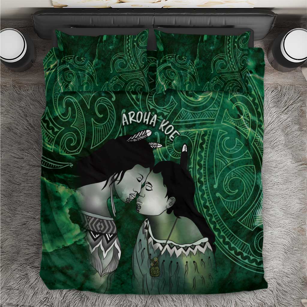 New Zealand Aroha Koe Mama Bedding Set Maori Hongi - Pounamu