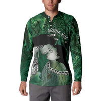 New Zealand Aroha Koe Mama Button Sweatshirt Maori Hongi - Pounamu