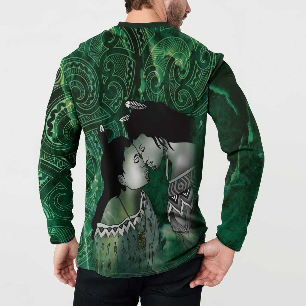 New Zealand Aroha Koe Mama Button Sweatshirt Maori Hongi - Pounamu