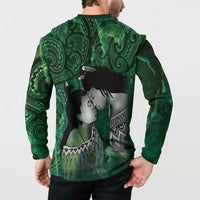 New Zealand Aroha Koe Mama Button Sweatshirt Maori Hongi - Pounamu