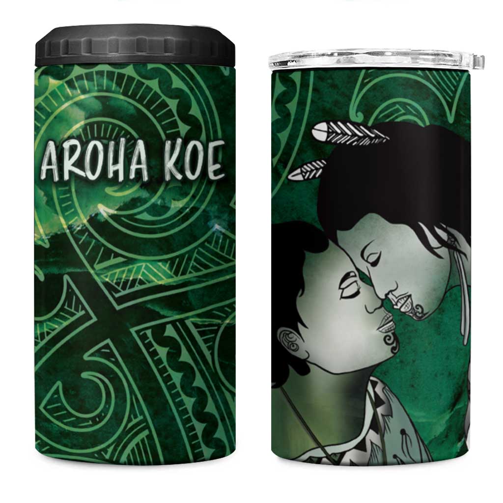 New Zealand Aroha Koe Mama 4 in 1 Can Cooler Tumbler Maori Hongi - Pounamu