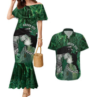 New Zealand Aroha Koe Mama Couples Matching Mermaid Dress and Hawaiian Shirt Maori Hongi - Pounamu