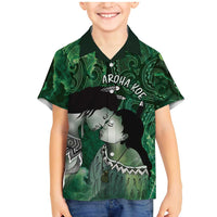 New Zealand Aroha Koe Mama Family Matching Mermaid Dress and Hawaiian Shirt Maori Hongi - Pounamu