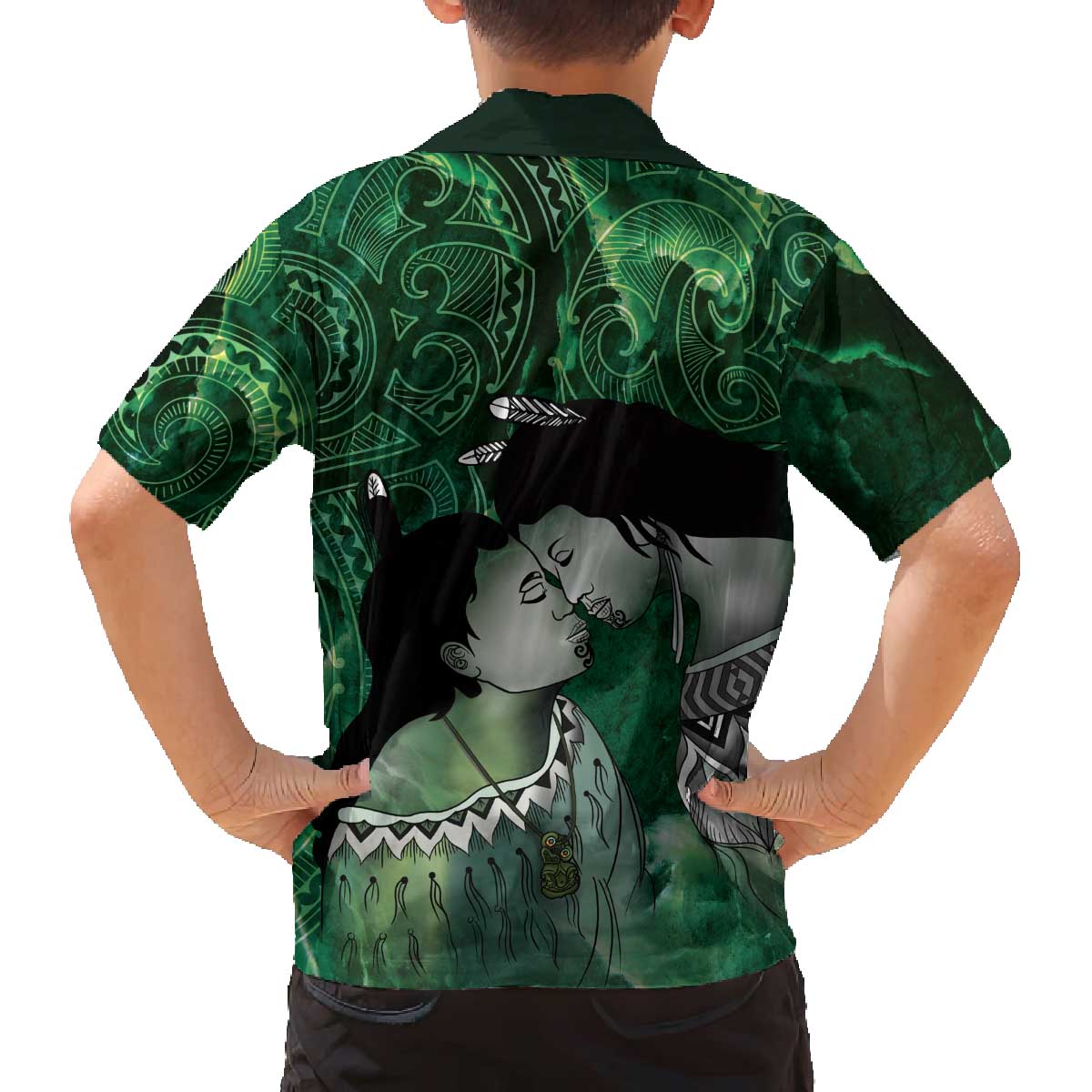 New Zealand Aroha Koe Mama Family Matching Off The Shoulder Long Sleeve Dress and Hawaiian Shirt Maori Hongi - Pounamu