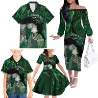 New Zealand Aroha Koe Mama Family Matching Off The Shoulder Long Sleeve Dress and Hawaiian Shirt Maori Hongi - Pounamu
