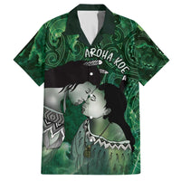New Zealand Aroha Koe Mama Family Matching Off The Shoulder Long Sleeve Dress and Hawaiian Shirt Maori Hongi - Pounamu