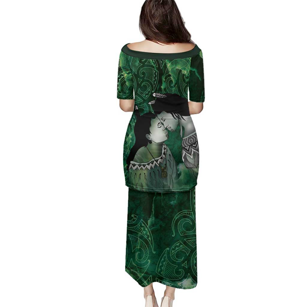New Zealand Aroha Koe Mama Family Matching Puletasi and Hawaiian Shirt Maori Hongi - Pounamu