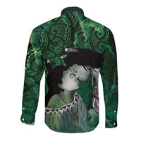 New Zealand Aroha Koe Mama Long Sleeve Button Shirt Maori Hongi - Pounamu