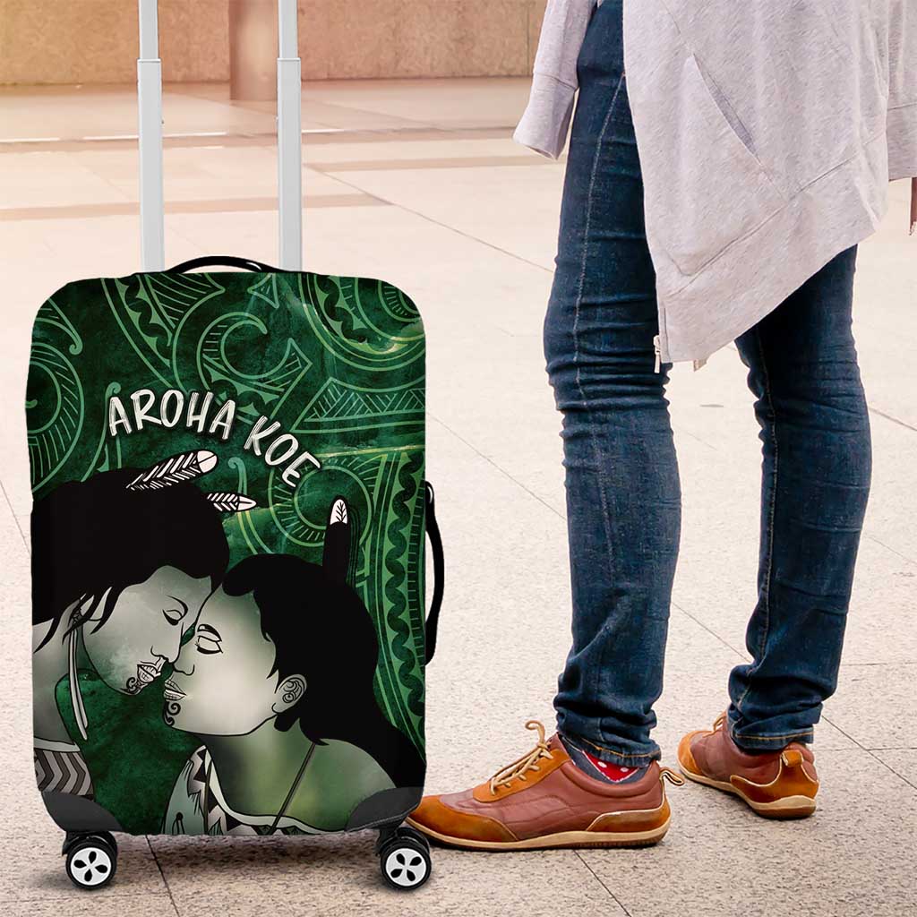 New Zealand Aroha Koe Mama Luggage Cover Maori Hongi - Pounamu