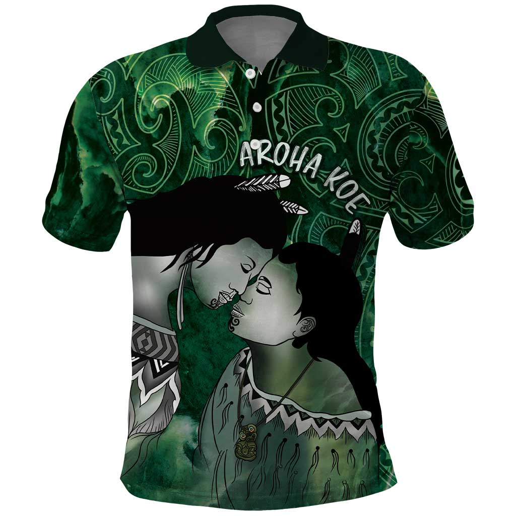 New Zealand Aroha Koe Mama Polo Shirt Maori Hongi - Pounamu