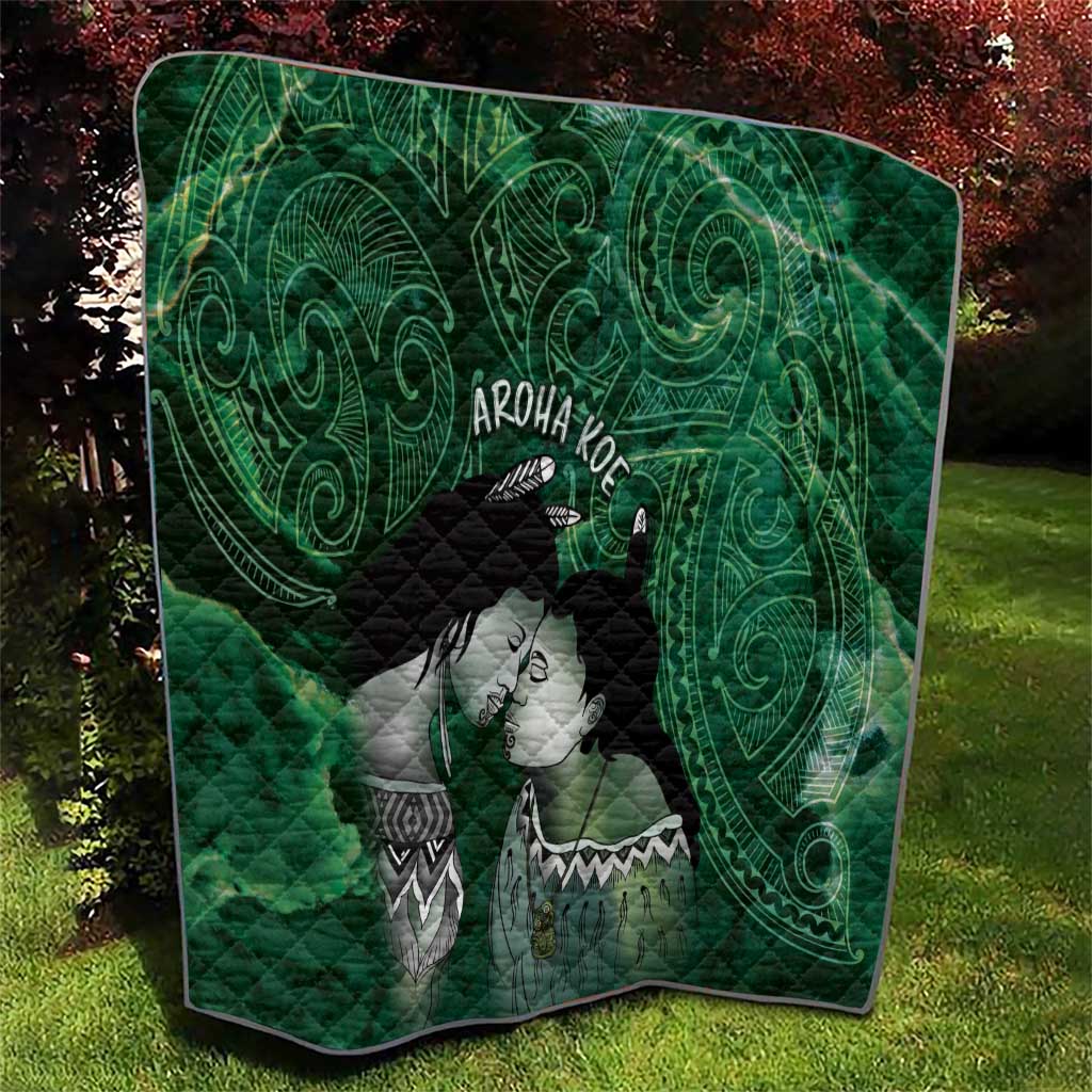 New Zealand Aroha Koe Mama Quilt Maori Hongi - Pounamu