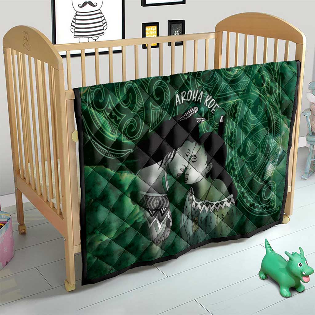 New Zealand Aroha Koe Mama Quilt Maori Hongi - Pounamu