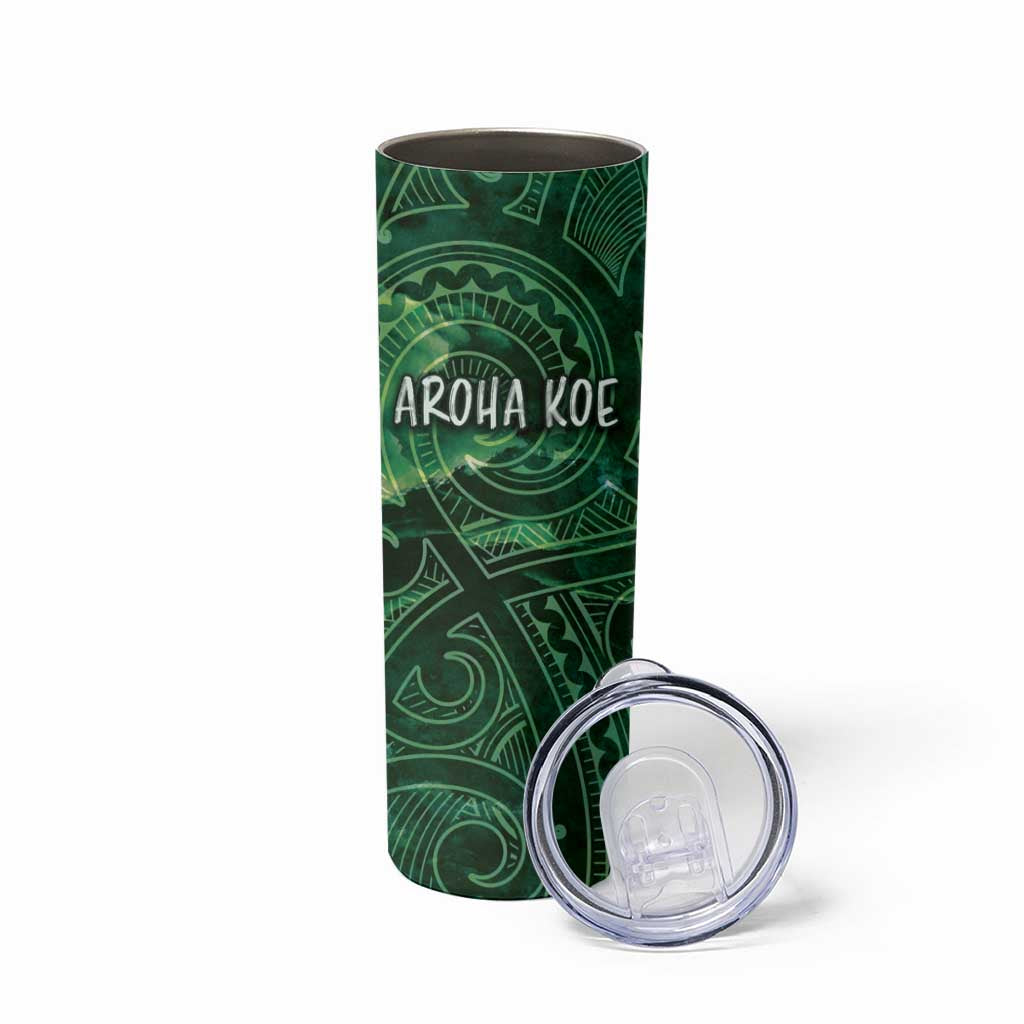 New Zealand Aroha Koe Mama Skinny Tumbler Maori Hongi - Pounamu