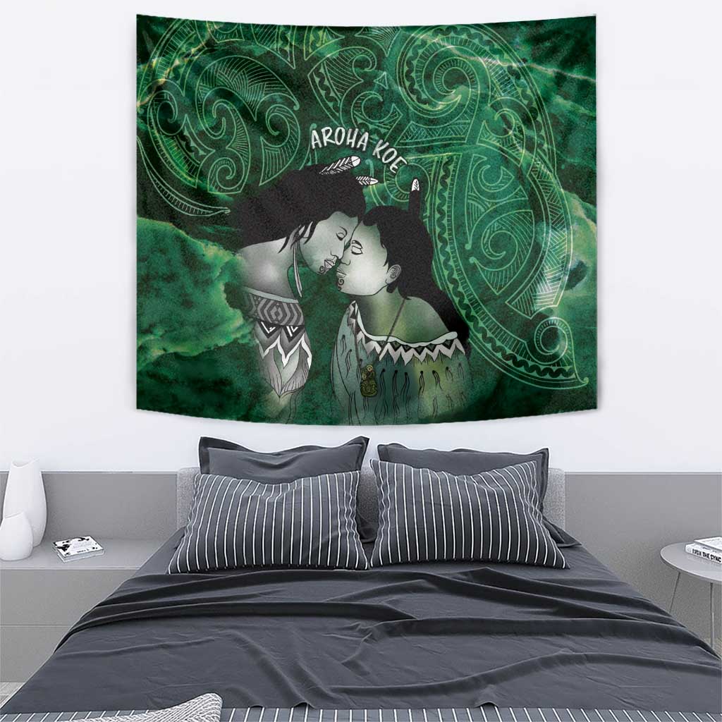 New Zealand Aroha Koe Mama Tapestry Maori Hongi - Pounamu