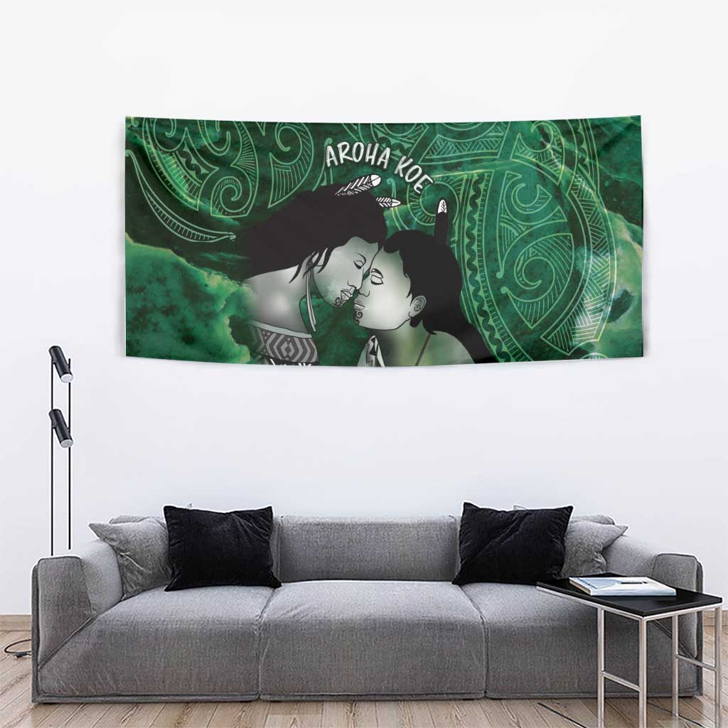New Zealand Aroha Koe Mama Tapestry Maori Hongi - Pounamu