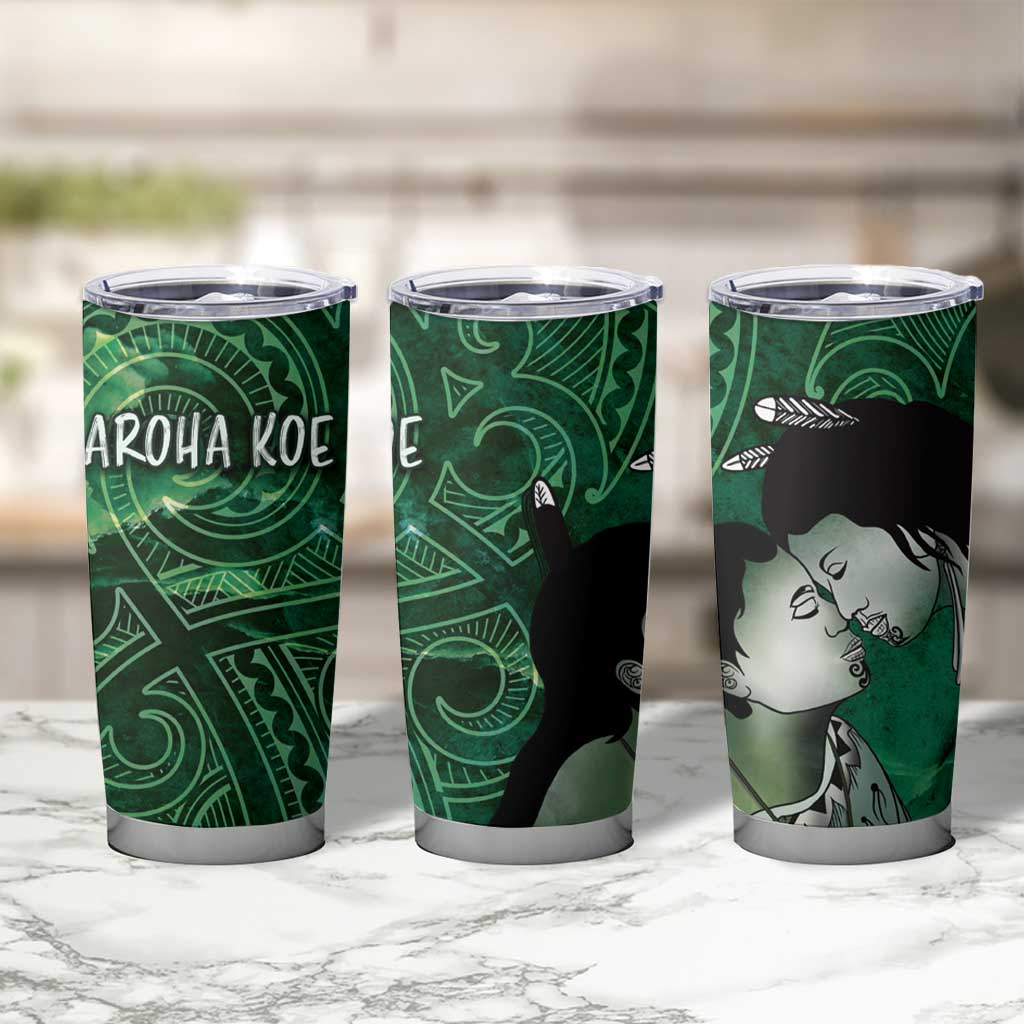 New Zealand Aroha Koe Mama Tumbler Cup Maori Hongi - Pounamu