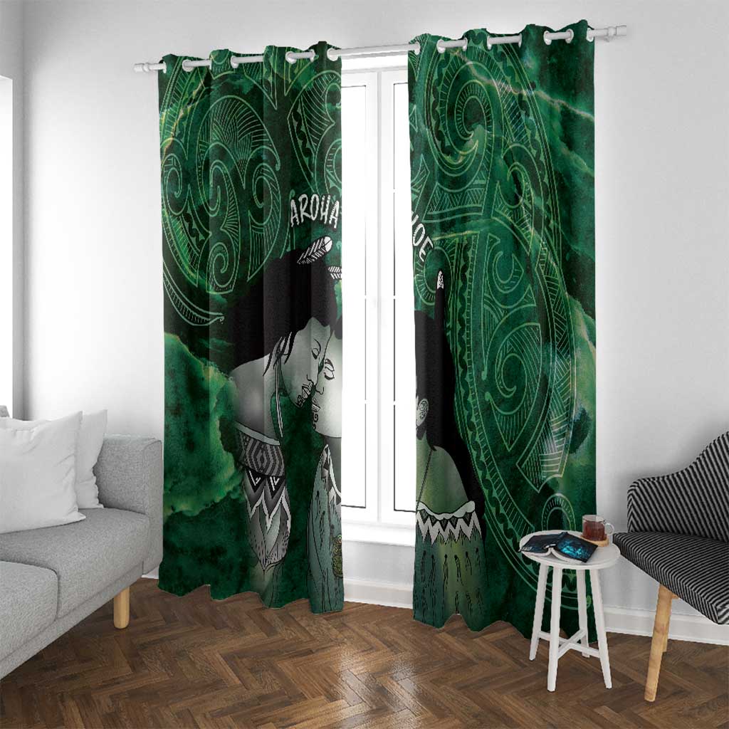 New Zealand Aroha Koe Mama Window Curtain Maori Hongi - Pounamu
