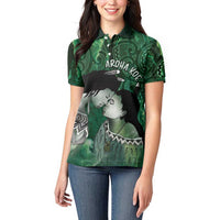 New Zealand Aroha Koe Mama Women Polo Shirt Maori Hongi - Pounamu