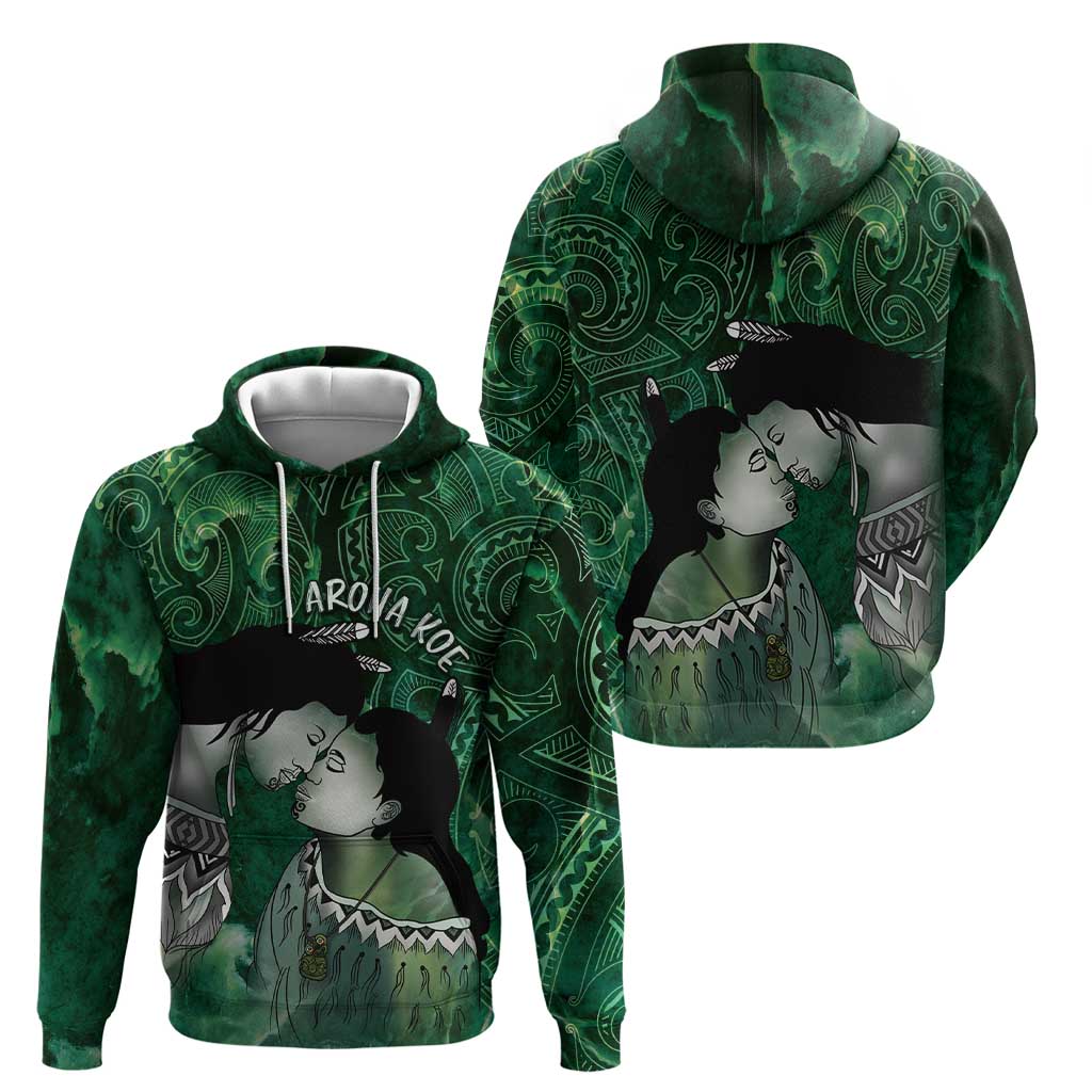 New Zealand Aroha Koe Mama Zip Hoodie Maori Hongi - Pounamu