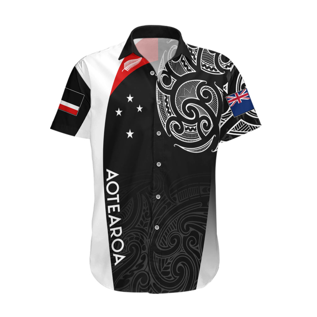 Personalised New Zealand Rugby Hawaiian Shirt Aotearoa World Cup 2023 Champions LT7 Black - Polynesian Pride