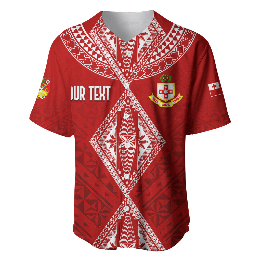 Personalised Kolisi Tonga Atele Baseball Jersey Tongan Kupesi - Special LT7 Red - Polynesian Pride