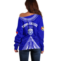 Personalised Tupou College Toloa Off Shoulder Sweater Tongan Kupesi - Special LT7 - Polynesian Pride