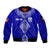 Personalised Tupou College Toloa Sleeve Zip Bomber Jacket Tongan Kupesi - Special LT7 Unisex Navy Blue - Polynesian Pride