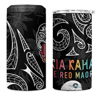 Kia Hara Te reo Maori 4 in 1 Can Cooler Tumbler Manaia Moko Pattern
