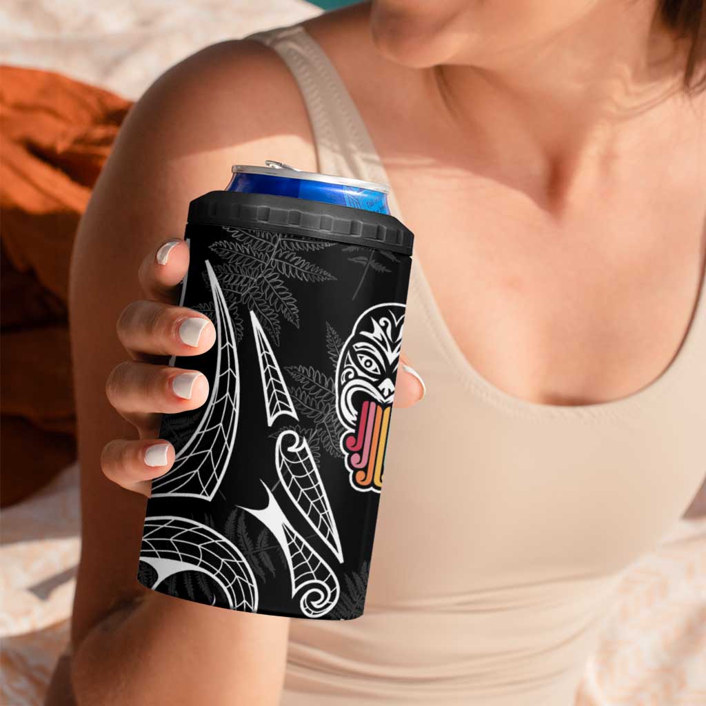 Kia Hara Te reo Maori 4 in 1 Can Cooler Tumbler Manaia Moko Pattern