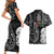 Kia Hara Te reo Maori Couples Matching Short Sleeve Bodycon Dress and Hawaiian Shirt Manaia Moko Pattern