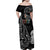 Kia Hara Te reo Maori Family Matching Off Shoulder Maxi Dress and Hawaiian Shirt Manaia Moko Pattern