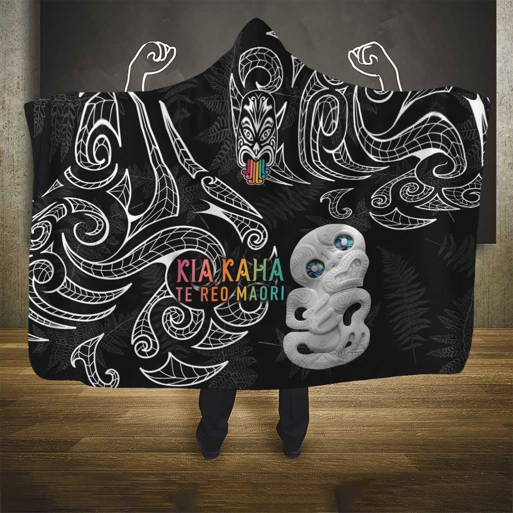 Kia Hara Te reo Maori Hooded Blanket Manaia Moko Pattern LT7 - Polynesian Pride