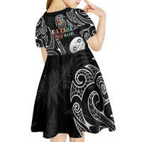 Kia Hara Te reo Maori Kid Short Sleeve Dress Manaia Moko Pattern