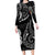 Kia Hara Te reo Maori Long Sleeve Bodycon Dress Manaia Moko Pattern