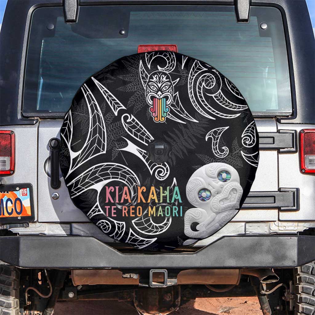 Kia Hara Te reo Maori Spare Tire Cover Manaia Moko Pattern