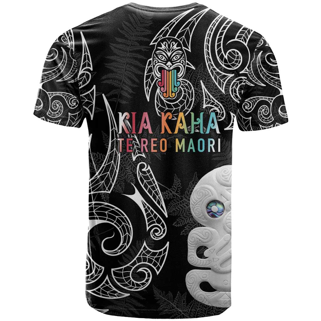 Kia Hara Te reo Maori T Shirt Manaia Moko Pattern
