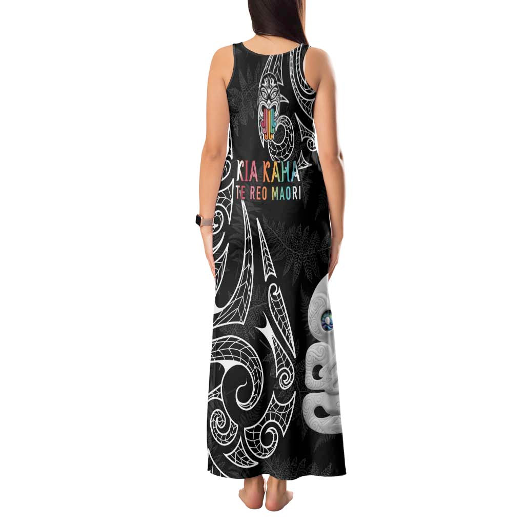 Kia Hara Te reo Maori Tank Maxi Dress Manaia Moko Pattern LT7 - Polynesian Pride
