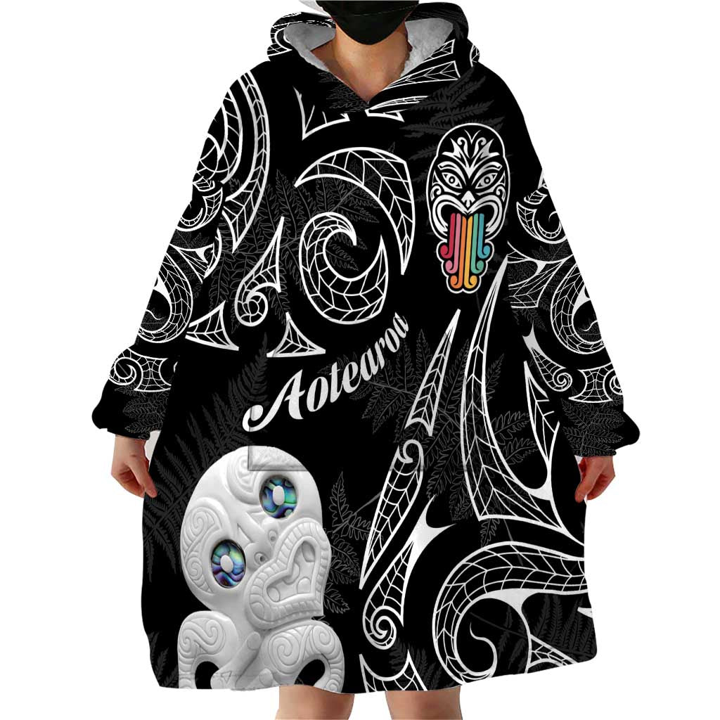 Kia Hara Te reo Maori Wearable Blanket Hoodie Manaia Moko Pattern LT7 - Polynesian Pride