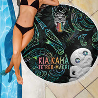 Kia Hara Te reo Maori Beach Blanket Manaia Moko Mix Paua Shell LT7 - Polynesian Pride