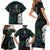 Kia Hara Te reo Maori Family Matching Short Sleeve Bodycon Dress and Hawaiian Shirt Manaia Moko Mix Paua Shell