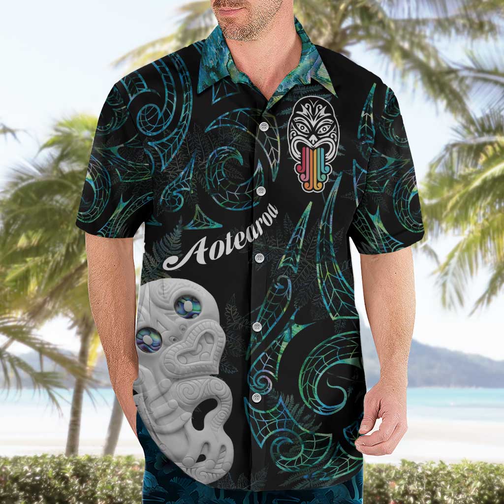 Kia Hara Te reo Maori Hawaiian Shirt Manaia Moko Mix Paua Shell LT7 - Polynesian Pride