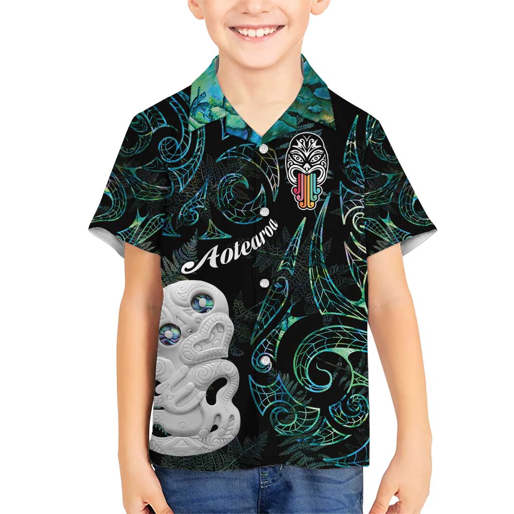 Kia Hara Te reo Maori Hawaiian Shirt Manaia Moko Mix Paua Shell LT7 - Polynesian Pride