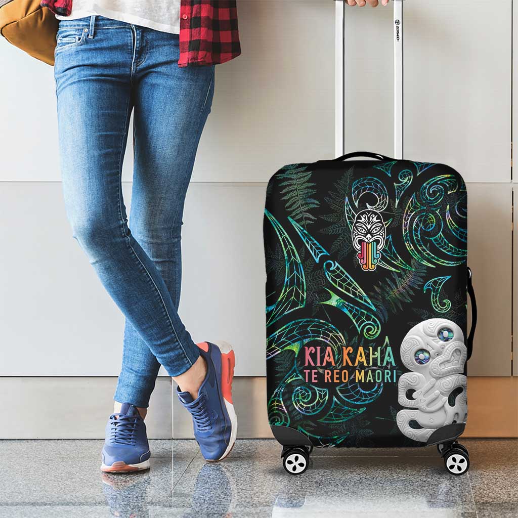 Kia Hara Te reo Maori Luggage Cover Manaia Moko Mix Paua Shell LT7 - Polynesian Pride