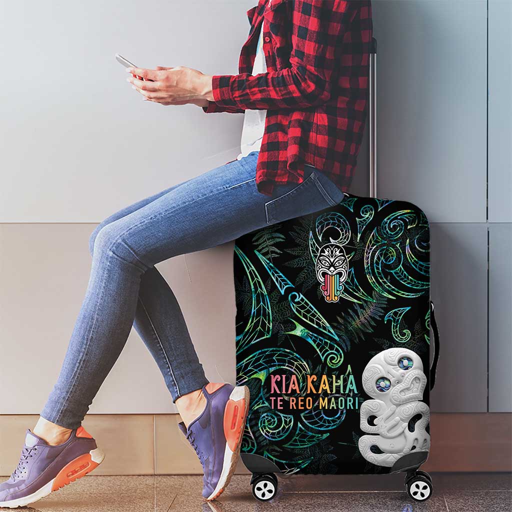 Kia Hara Te reo Maori Luggage Cover Manaia Moko Mix Paua Shell LT7 - Polynesian Pride
