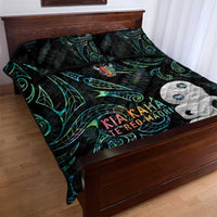 Kia Hara Te reo Maori Quilt Bed Set Manaia Moko Mix Paua Shell LT7 - Polynesian Pride