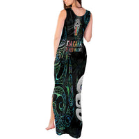 Kia Hara Te reo Maori Tank Maxi Dress Manaia Moko Mix Paua Shell LT7 - Polynesian Pride