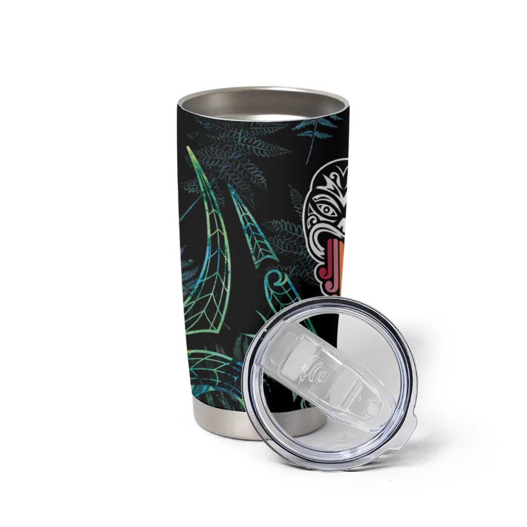 Kia Hara Te reo Maori Tumbler Cup Manaia Moko Mix Paua Shell LT7 - Polynesian Pride