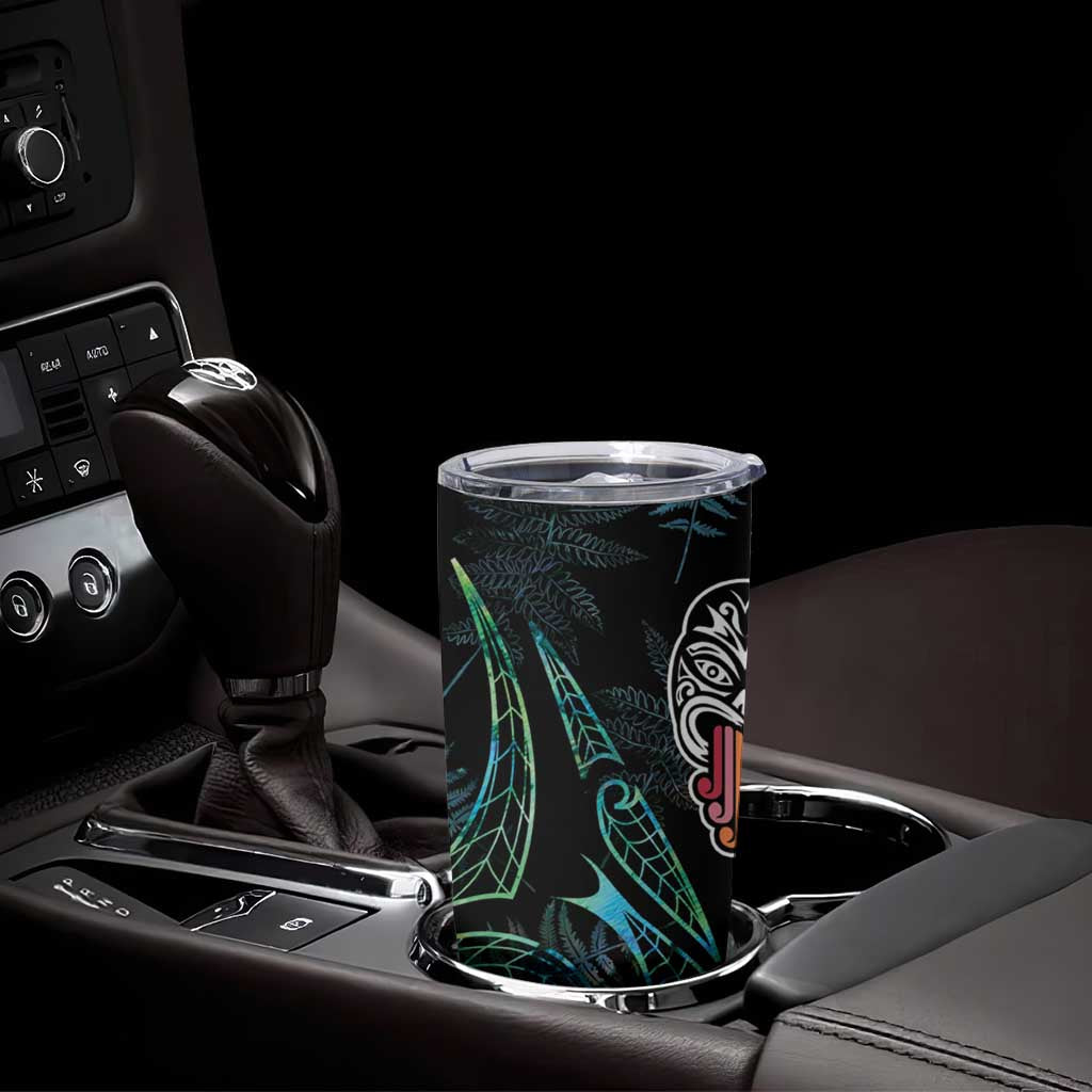 Kia Hara Te reo Maori Tumbler Cup Manaia Moko Mix Paua Shell LT7 - Polynesian Pride