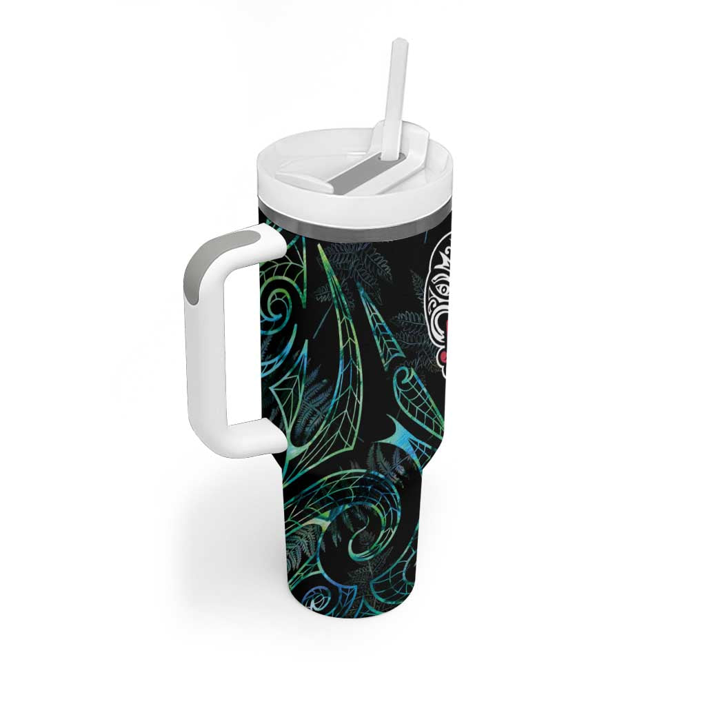 Kia Hara Te reo Maori Tumbler With Handle Manaia Moko Mix Paua Shell LT7 - Polynesian Pride
